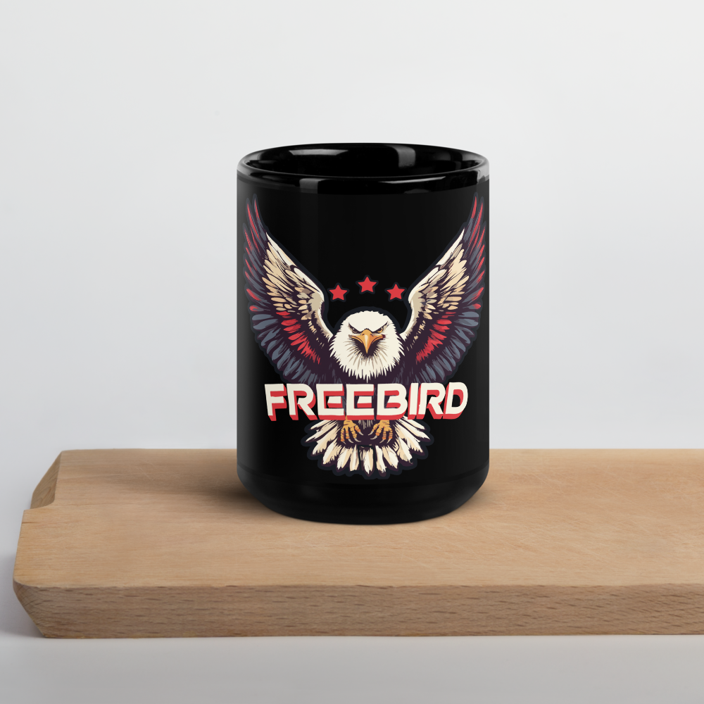 "Freebird" Black Glossy Coffee Mug