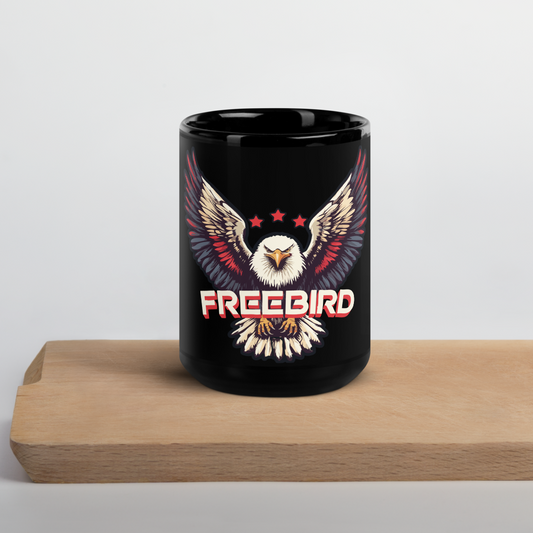 "Freebird" Black Glossy Coffee Mug